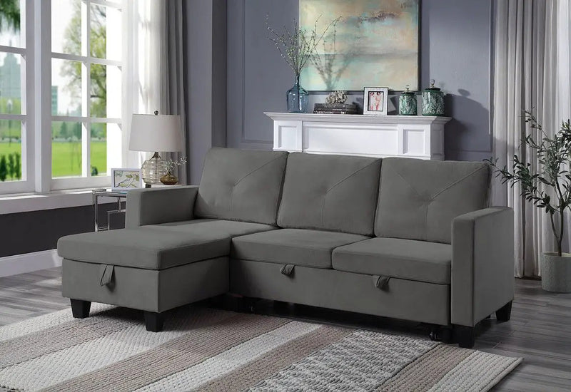Nova - Reversible Sleeper Sectional Sofa With Storage Chaise by Unique Piece Furniture