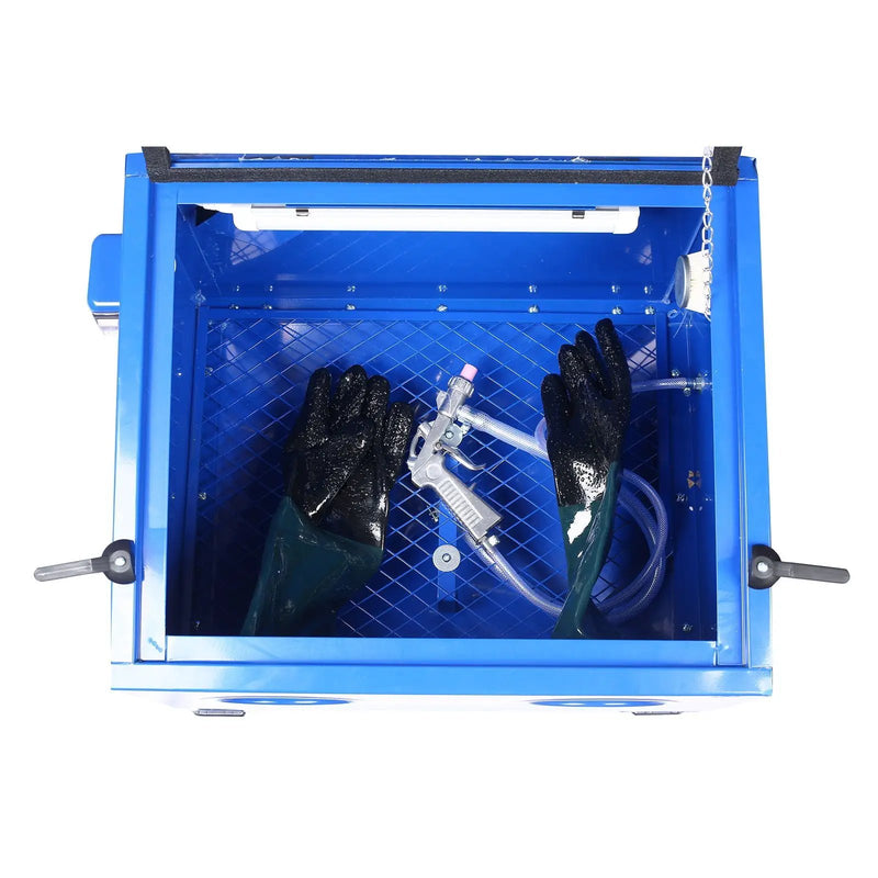 Bench Top Portable Sand Blaster Cabinet Kit 25 Gallon With 80 Psi Capacity - Blue by HouseOfZazla