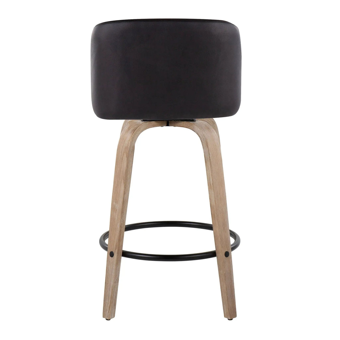 Toriano - Contemporary Fixed-Height Counter Stool & Swivel With Round Footrest (Set of 2) by HouseOfZazla