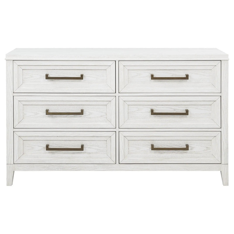 Marielle 6-drawer Bedroom Dresser Distressed White by Unique Piece Furniture