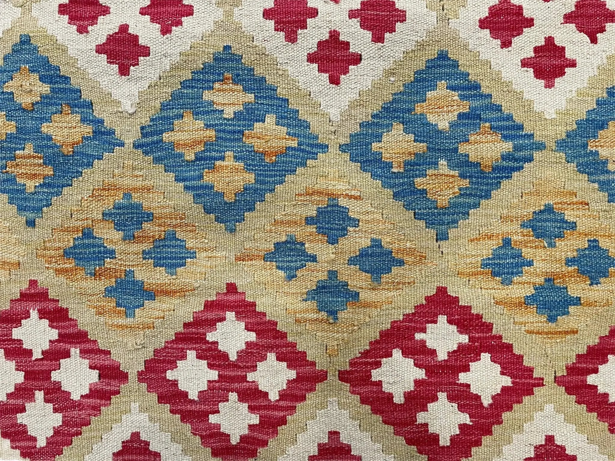 3x5 Kilim Rug Multicolor Tribal Kilim Rug 3 x 5 Tan Light Blue Red Beige New Turkish Anatolian Wool Kilim Flatweave Rug by Jewel Rugs