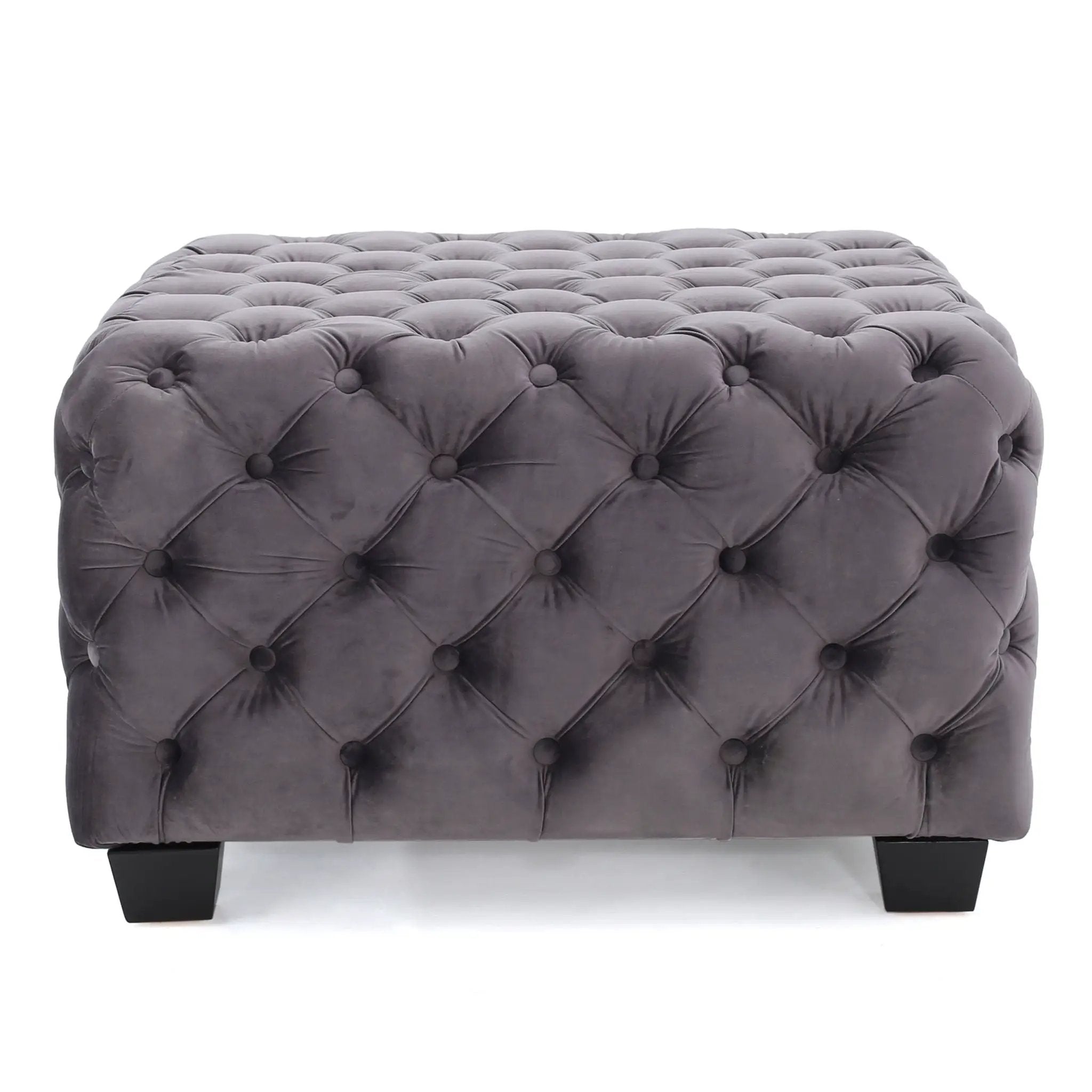 Modern Glam Ottoman with Upholstery and Button Tufted Design by HouseOfZazla