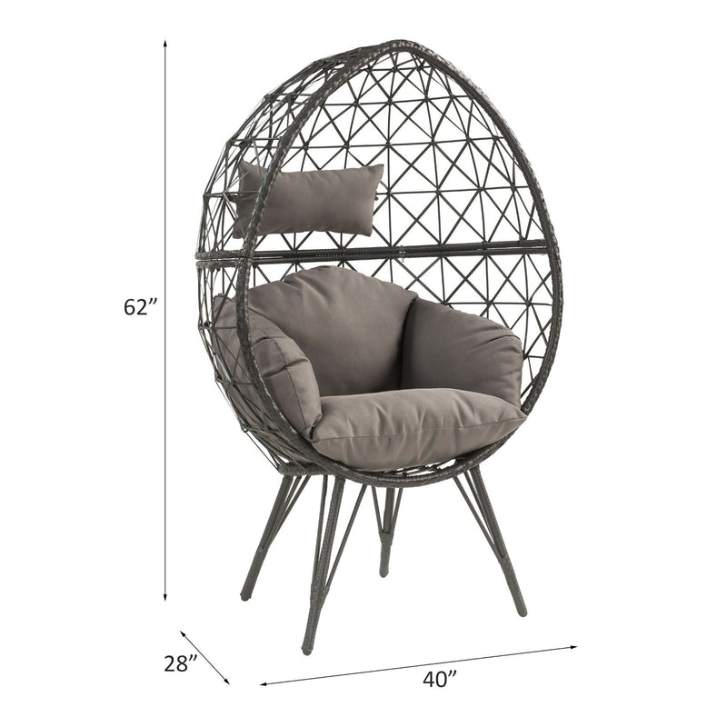 Aeven - Patio Lounge Chair - Light Gray by HouseOfZazla