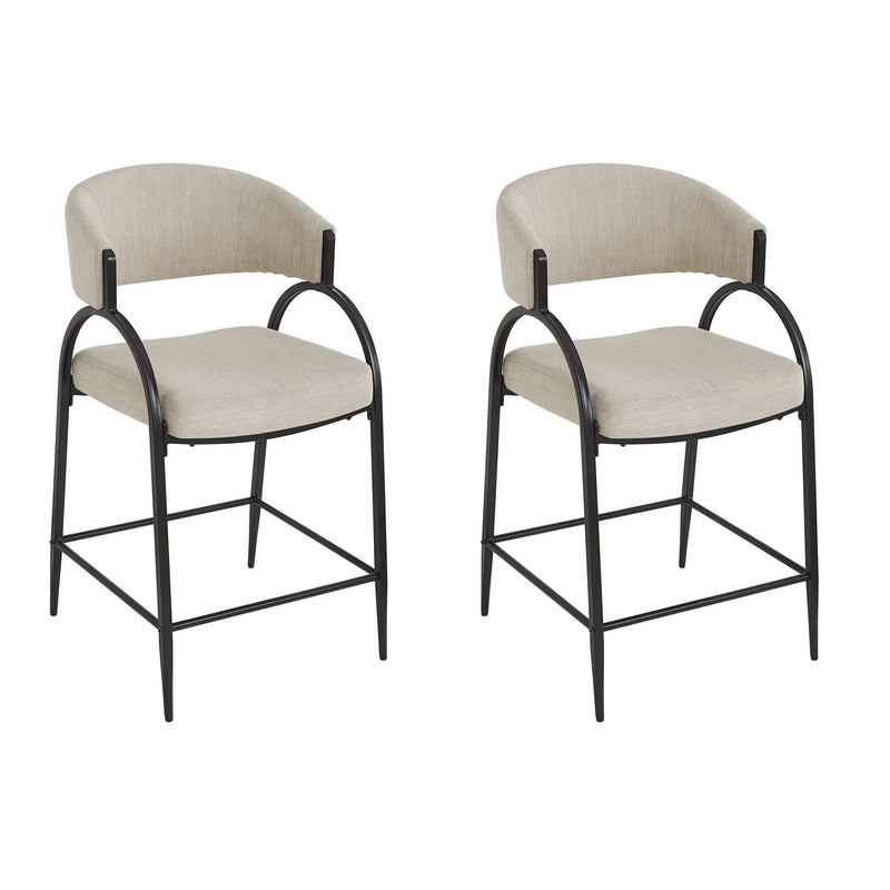 25'' Seat Height Modern Fabric Bar Stools with Back by HouseOfZazla