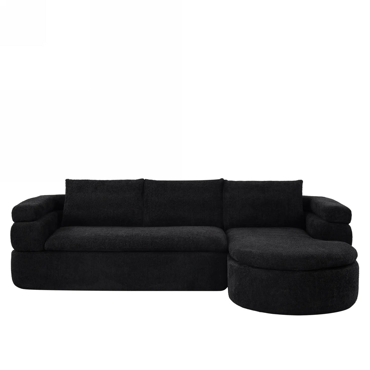 106" L-Shape Sectional Sofas (Black) by HouseOfZazla