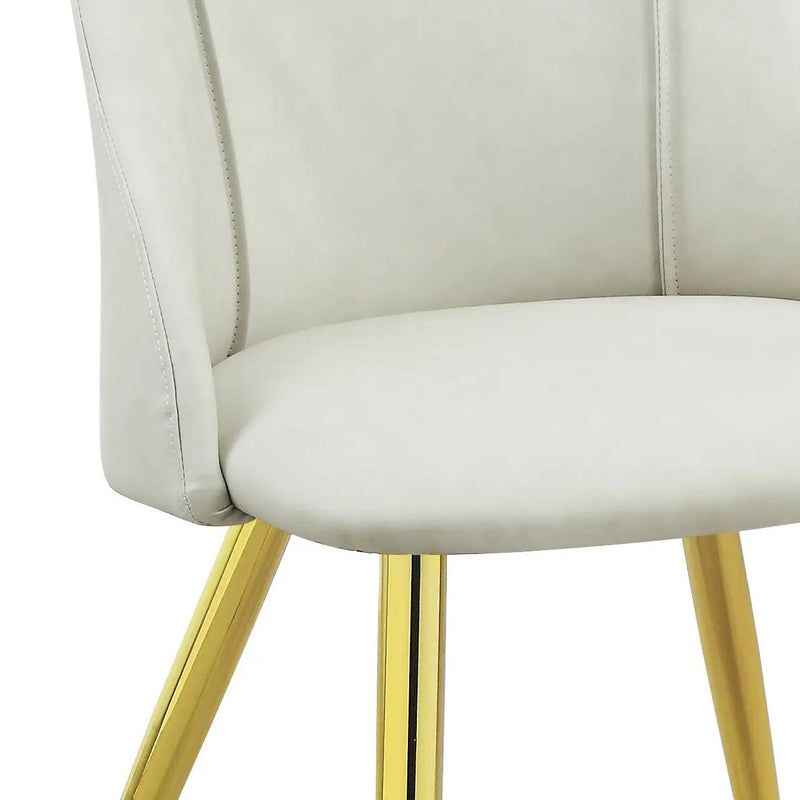 Gaines - Synthetic Leather Side Chair (Set of 2) - White by HouseOfZazla