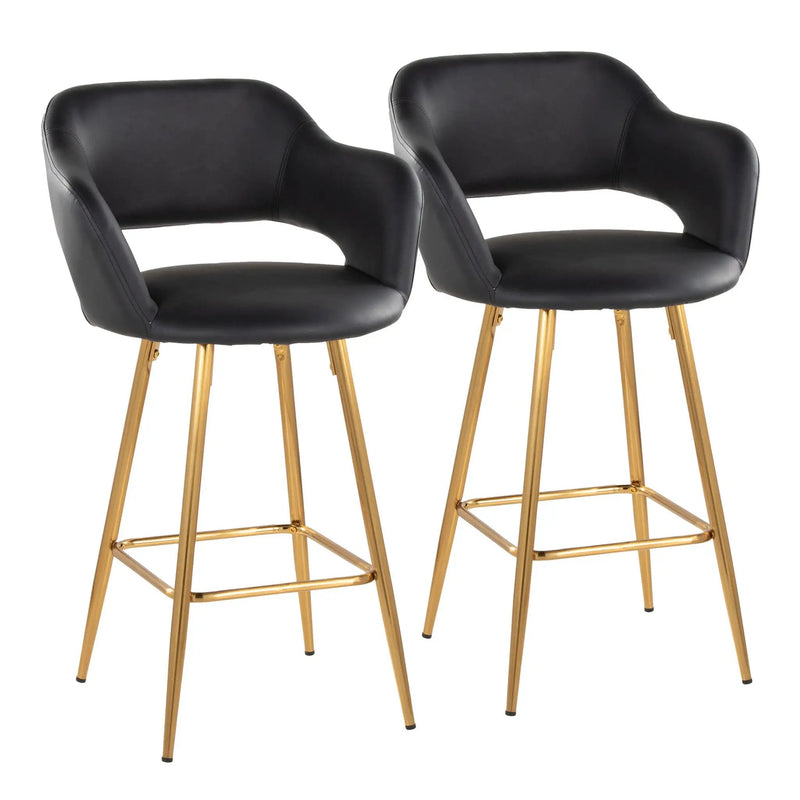 Margarite - Contemporary Fixed Height Counter Stool With Footrest (Set of 2) With Square by Unique Piece Furniture