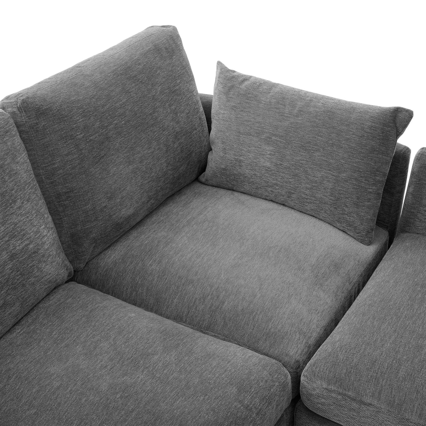 Modern Modular U-Shaped Sofa Bed With Movable Ottoman, USB Ports, Phone Holder by HouseOfZazla