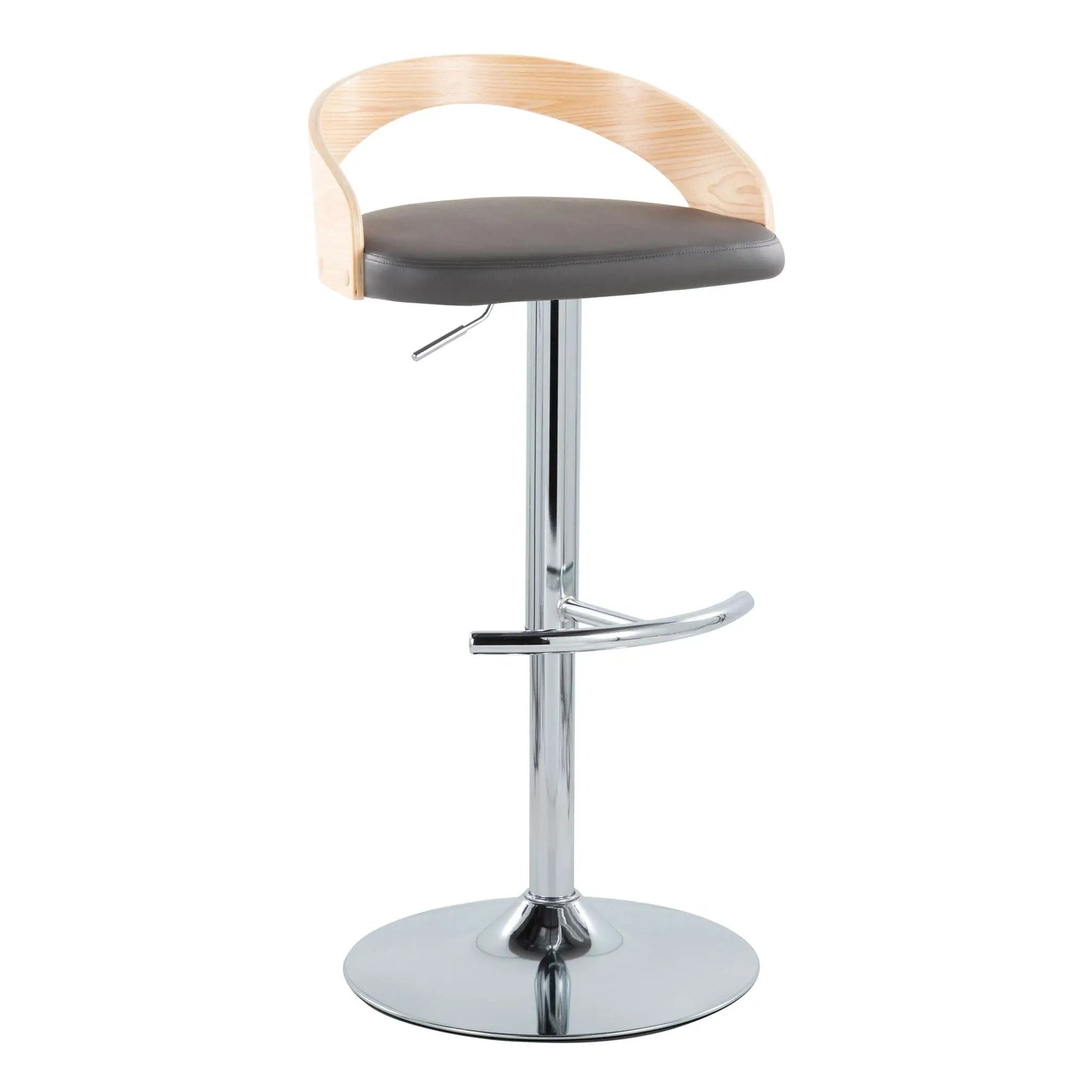 Grotto - Contemporary Adjustable Barstool, Swivel With Rounded T Footrest (Set of 2) by Unique Piece Furniture