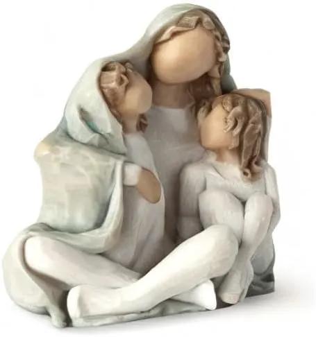 Willow Tree Cozy, Close Together, we Three, Loving Embrace from Mother, Grandmother, Caregiver, Nanny, Depicts Playful Relationship and Imaginative Play, Sculpted Hand-Painted Figure by GreenHaven Gardens