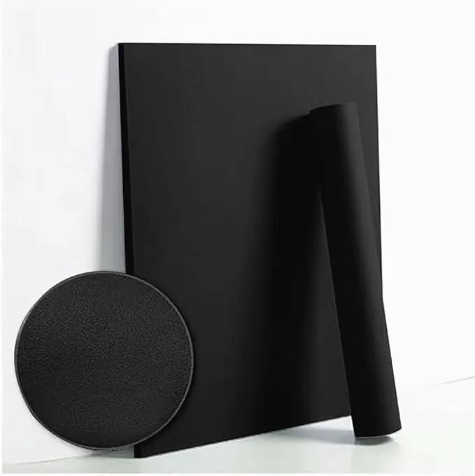 Dimoon 394''x17.7'' Black Peel and Stick Wallpaper Contact Paper Modern Self Adhesive Wall Paper Removable Renter Friendly Textured Solid Color Shelf Cabinet Vinyl Roll (394''x17.7'',Black) by GreenHaven Gardens