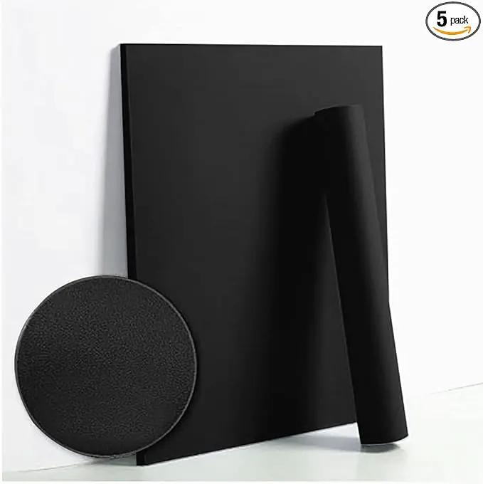 Dimoon 236''x23.6'' Black Peel and Stick Wallpaper Contact Paper Modern Self Adhesive Wall Paper Removable Renter Friendly Textured Solid Color Shelf Cabinet Vinyl Roll (236''x23.6'',Black) by GreenHaven Gardens