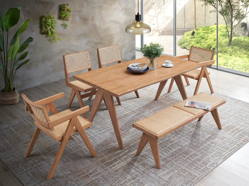 Velentina - 5 Pieces Patio / Outdoor Dining Set - Natural by Unique Piece Furniture