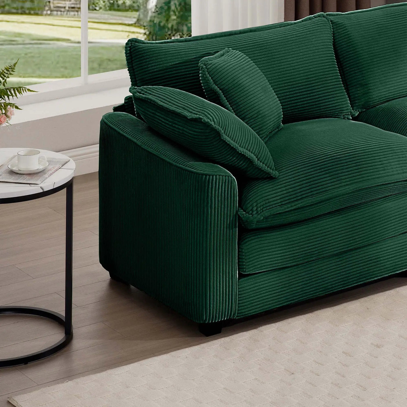 Classic Modern Comfortable Single Chair Deep Seat Sofa With Footstool by HouseOfZazla