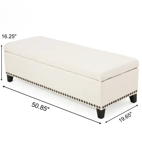 Storage Ottoman, Storage Bench with Safety Close Hinge by HouseOfZazla