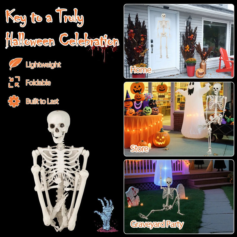 5.4 FT Halloween Skeleton Decoration Life Size Large Skeleton by DirectDeals