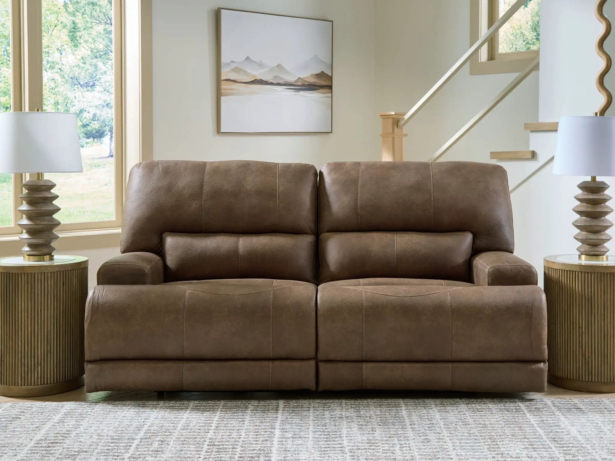 Beckley Place - 2 Seat Power Reclining Sofa With Adjustable Headrest - Earth by Unique Piece Furniture