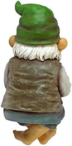 Design Toscano Ziggy with Fishing Pole Garden Gnome Indoor/Outdoor Shelf Sitter Statue, 9 Inch Tall, Cast Stone Resin, Full Color Finish by GreenHaven Gardens