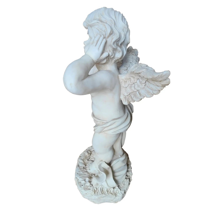 Winged Angel Covering Her Ears Resin Ornament by HouseOfZazla
