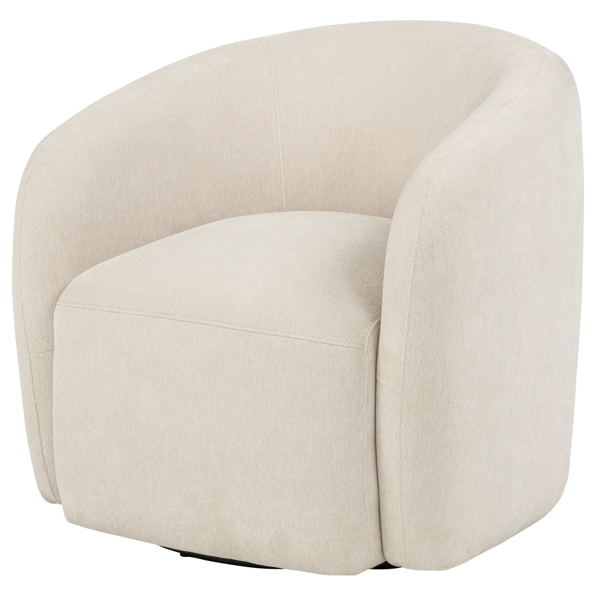 Gerley Faux Sherpa Chenille Upholstered Swivel Accent Chair Beige by Unique Piece Furniture