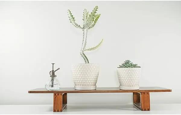Docrin Ceramic Plant Pots Indoor: 6.6 + 5.5 Inch Planters with Drainage Holes and Saucer for Home/Office - Set of 2 /Milky White Honeycomb by GreenHaven Gardens