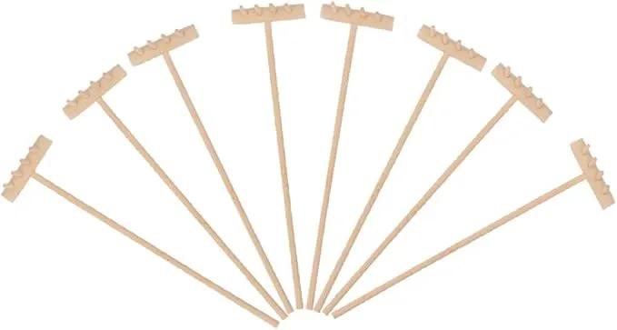 EXCEART 16 Pcs Mini Zen Garden Tool Set - Desktop Sand Rake, Miniature Dollhouse Rakes, Tabletop Wooden Toys, Garden Accessory - Juicy Bamboo Beech Child by GreenHaven Gardens