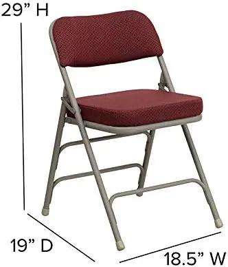 Flash Furniture HERCULES Series Premium Curved Triple Braced & Double Hinged Burgundy Fabric Metal Folding Chair by GreenHaven Gardens