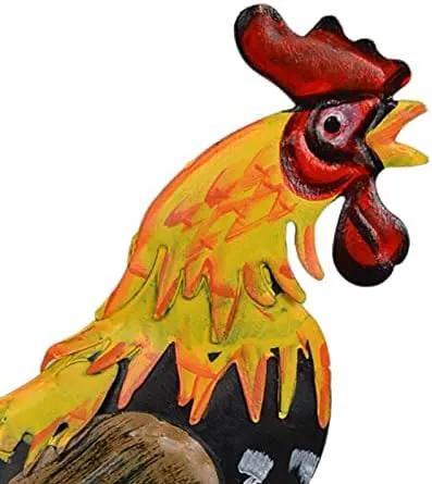 Westcharm 48 in. Crowing Metal Rooster Weathervane | Wind Wheel Decorative Garden Stake with Rooster Ornament | Chicken Garden Weather Vane by GreenHaven Gardens