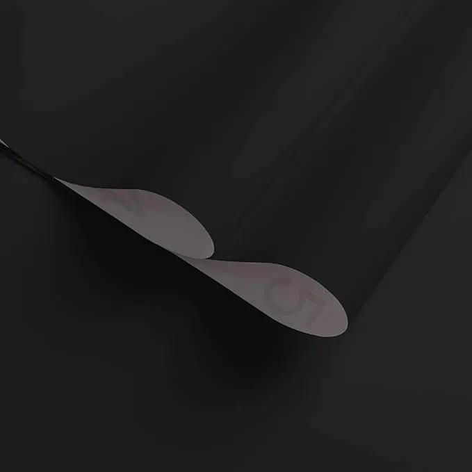Dimoon 118''x15.7'' Black Skin Peel and Stick Wallpaper Contact Paper Modern Self Adhesive Wall Paper Removable Renter Friendly Textured Solid Color Cabinet Vinyl Roll (118''x15.7'',Black Skin) by GreenHaven Gardens