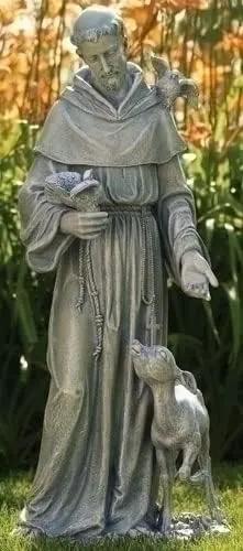Joseph's Studio by Roman, 36.5" H St. Francis with a Fawn Garden Statue, Religious Outdoor Decor by GreenHaven Gardens