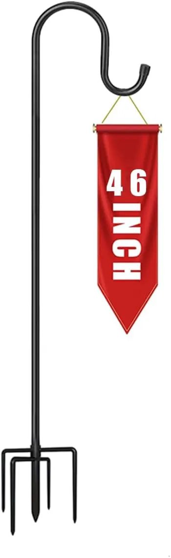 CMASTER Shepherd Hook for Outdoor, 1 Pack 46Inch Bird Feeder Pole with 5 Prong Base Heavy Duty Adjustable Garden Hook for Hanging Plant, Hummingbird Feeder, Lantern(46Inch) by GreenHaven Gardens