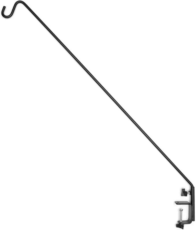 Ashman Deck Hook (1 Pack, 49-Inch Deck Hook), Double Forged Solid Metal Single Piece Rod, Ideal for Bird Feeders, Plant Hangers, Coconut Shell Hanging Baskets, and Lanterns. by GreenHaven Gardens