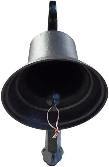 NACH Rustic Cast Iron Doorbell, Small Door Bells for Homes, Dinner Bell, Small Bell, Kitchen Door Bell, Antique Black Doorbell, 8.5x5x6.5 Inches, JS-90-091 by GreenHaven Gardens