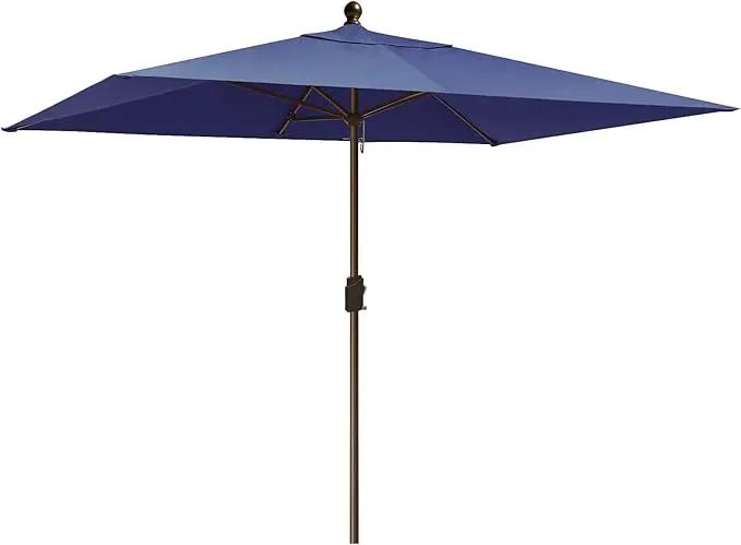 EliteShade USA 10-Year-Non-Fading 6.5x10Ft Rectangular Market Umbrella Patio Umbrella Outdoor Table Umbrella with Ventilation, Navy Blue by GreenHaven Gardens