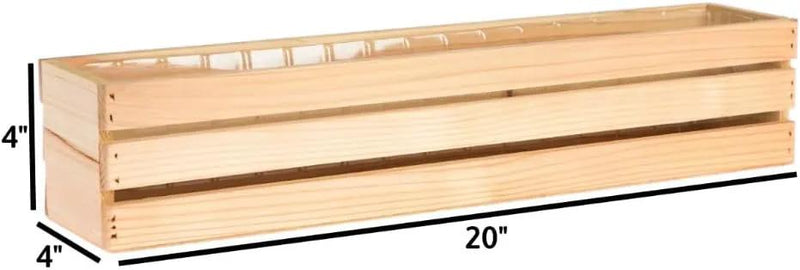 20" Rectangular Rustic Wood Planter with Plastic Liner l Rustic Barn Wood l Wine Crate Style, Home and Wedding Decorations, Garden Ornaments (20x4 Wine Crate Set of 2, Rose Wood) by GreenHaven Gardens