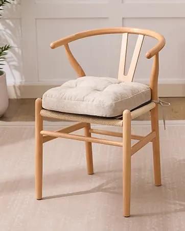 Chair Cushions, Memory Foam Dining Chair Cushions, Tufted Indoor Chair Pads, Set of 4, 16.5' x 16.5' x 3.5', Beige by GreenHaven Gardens