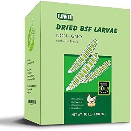 10LB Dried Black Soldier Fly Larvae, 86X Calcium Than Dried Mealworms, High Protein Non-GMO Organic Chicken Feed by GreenHaven Gardens