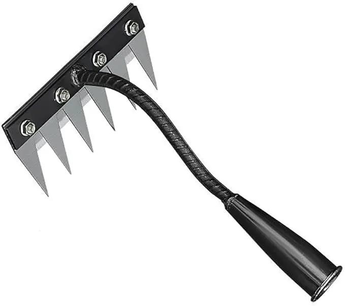 Gardening Hand Weeder Tool,Manual Weeder Tool with Detachable Blades, 4 Sizes High Carbon Steel Dual-Edge Design for Farm Garden Lawn Weed Removal, Soil Cultivation & Root Extraction (6 Tines) by GreenHaven Gardens
