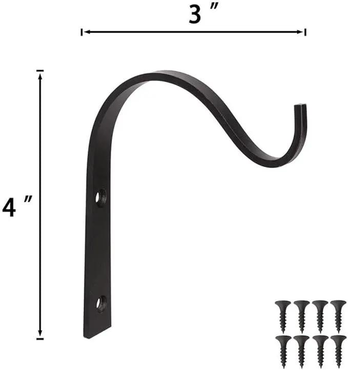 Mkono 10 Pack Iron Wall Hooks for Hanging Plant Lanterns, Plant Hanger Fence Metal Bracket for Bird Feeders, Wind Chimes, Mason Jar Sconces, Light Outdoor Indoor Rustic Home Decor, 3 Inch by GreenHaven Gardens