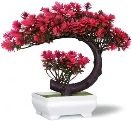 Small Artificial Plants Greenery Desktop Bonsai - Magenta Fake Plants for Home Decor Indoor Bookshelf Office Desk Bathroom Room Decor, Tall 8.5" by GreenHaven Gardens