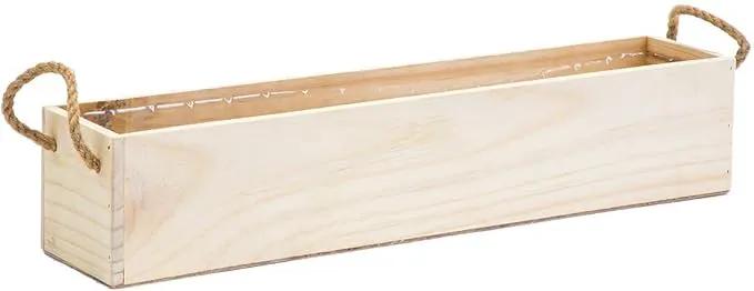Wooden Planter Box, Rustic Barn Wood/Whitewash with Plastic Liner l Garden Decor l Restaurant and Wedding Decorations l Table Centerpiece (20x4 w Handle Set of 2, Rose Wood) by GreenHaven Gardens
