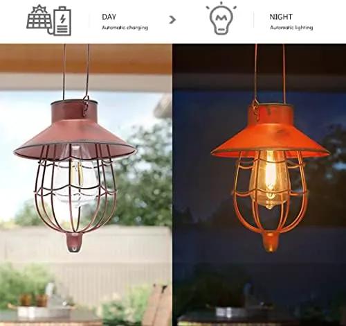 YAKii 12 Pack Solar Lantern Hanging Waterproof Outdoor Metal Solar Lamp with Warm White Light Decorate for Yard Garden Pathway Patio Porch Decor (Red) by GreenHaven Gardens