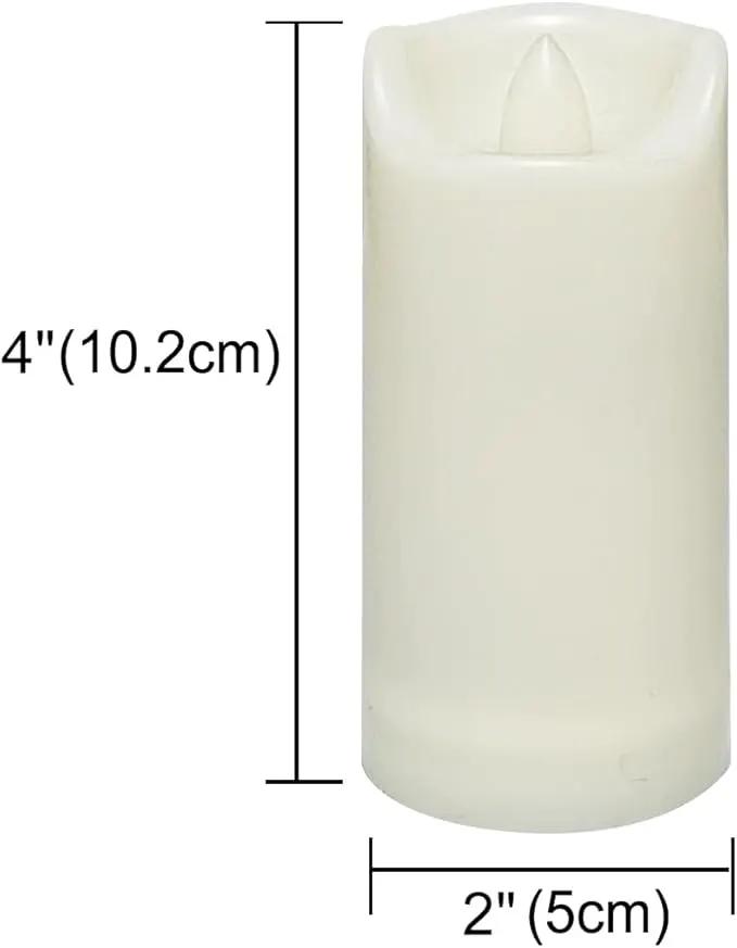CANDLE CHOICE Waterproof Outdoor Battery Operated Flameless Candles with Auto Timer Flickering Plastic Resin Electric LED Slim Pillar Lights for Lantern Patio Garden Wedding Decorations 2”x4” 2 Pack by GreenHaven Gardens