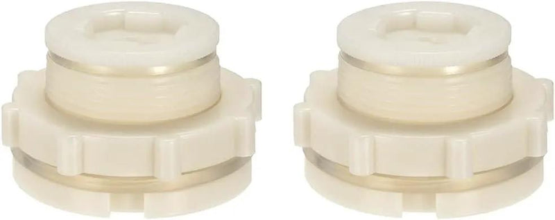 1.5" Female ABS Bulkhead Fitting, Plastic Water Tank Connector Adapter Fitting with Plugs for Outdoor rain Barrel Garden Hose Adapter Spigot kit Water Tank Gallon Drain Bucket(Set of 2) by GreenHaven Gardens