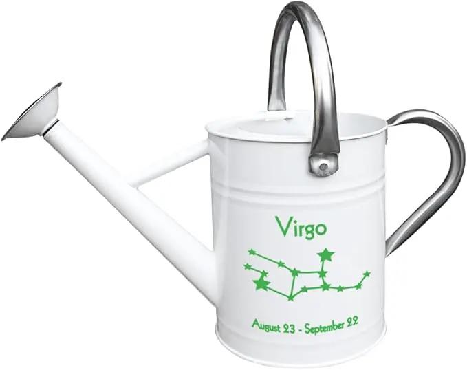 Metal Watering Can for Outdoor and Indoor Plants, Watering Can Decor, 1 Gallon (Virgo) by GreenHaven Gardens