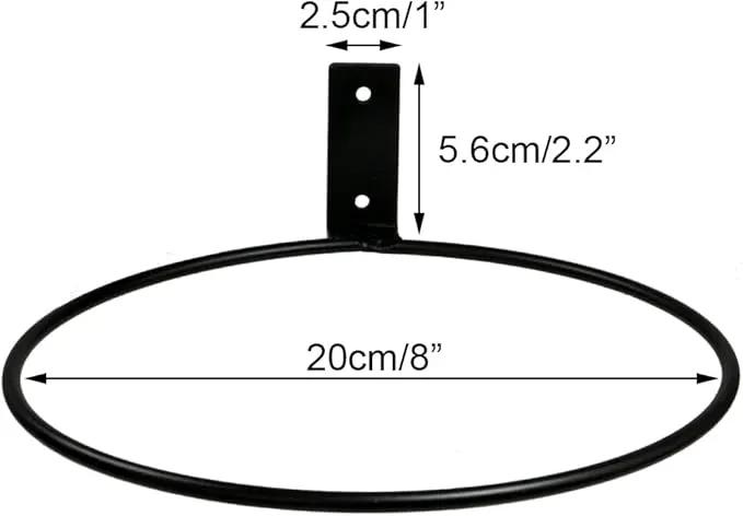 4 Pack 8in Flower Pot Holder Ring Wall Mounted Metal Planter Hooks Hangers Wall Bracket Wall Planter Hook (4, 8") by GreenHaven Gardens