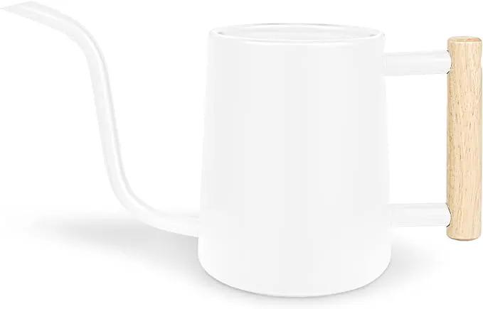 Watering Can Indoor Plants, 35 oz/1000 ml Metal Stainless Steel Watering Can Pot with Long Spout for Indoor House Plants Bonsai Outdoor Garden Flower Decorative (White) by GreenHaven Gardens