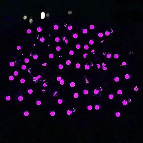 Globe Ball Fairy Lights, 50 LEDs 23ft/7M Solar Led Globe String Lights Waterproof with Two Lighting Modes for Garden Outdoor Party Christmas Decoration (Purple) by GreenHaven Gardens