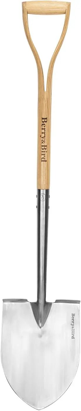 Berry&Bird Shovels for Digging, 43’’ Round Spade Heavy Duty Shovel with Wooden D Handle Stainless Steel Snow Shovel Garden Shovel Yard for Transplanting & Outdoor by GreenHaven Gardens