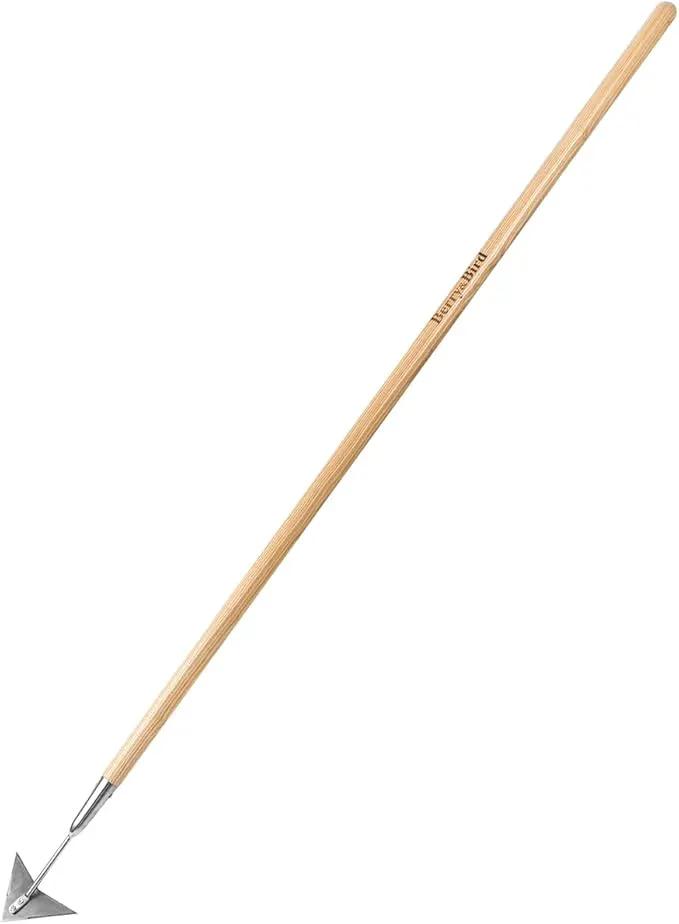 Berry&Bird Triangle Hoe, 60'' Winged Weeder Garden Hoes with Long Wood Handle, Gardener Stainless Steel Warren Hoe, Garden Weeder Hoe Tool for Quickly Weeding, Edging and Gardening Tools by GreenHaven Gardens